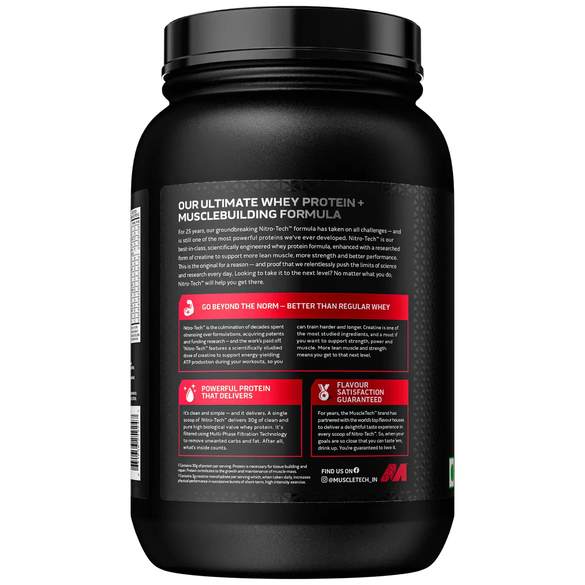 MuscleTech Nitrotech Whey Protein 907g | 20 Serving | 30g Protein | Vanilla Cream Flavour | Muscle | Recovery | Strength 3
